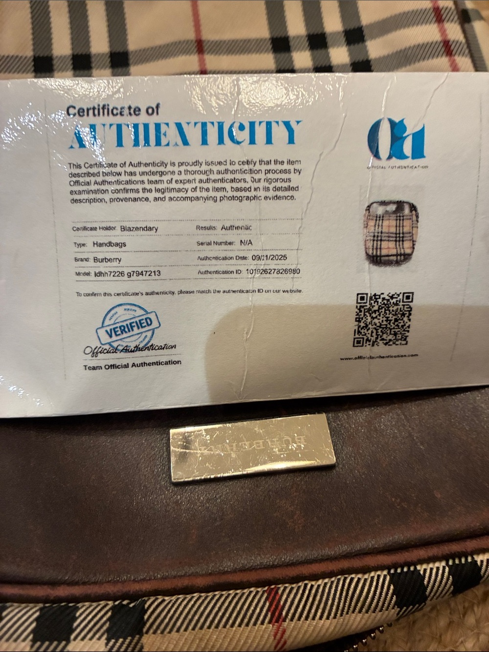 AUTHENTIC BURBERRY Crossbody Neutral Canvas Nova Check Pattern (INCLUDES COA) - Picture 3 of 16